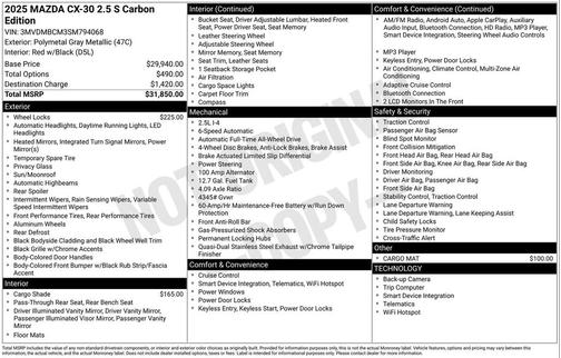 2025 Mazda CX-30 2.5 S Carbon Edition