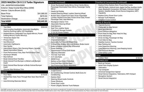 2025 Mazda CX-5 2.5 Turbo Signature