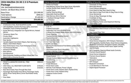 Jet Black Mica 2024 Mazda CX-30 2.5 S Premium Package