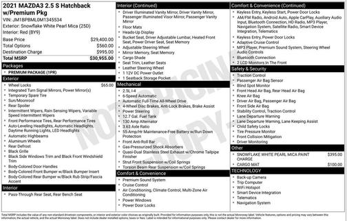 2021 Mazda Mazda3 AWD w/Premium Package