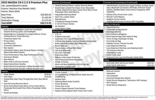 2023 Mazda CX-5 2.5 S Premium Plus Package