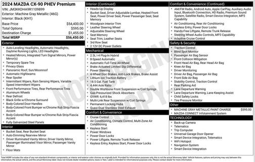 Machine Gray Metallic 2024 Mazda CX-90 PHEV Premium