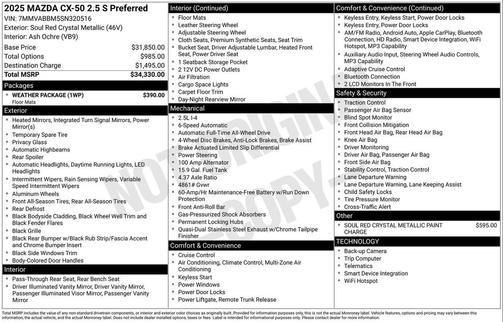 2025 Mazda CX-50 2.5 S Preferred Package