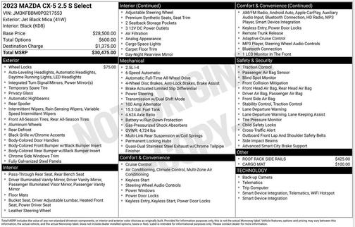 2023 Mazda CX-5 2.5 S Select Package