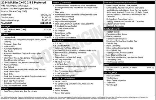 2024 Mazda CX-50 2.5 S Preferred Package