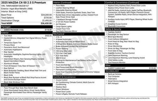 2025 Mazda CX-50 2.5 S Premium Package
