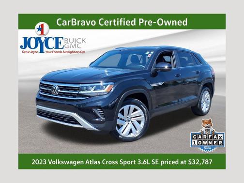 Deep Black Pearl 2023 Volkswagen Atlas Cross Sport 3.6L V6 SE w/Technology