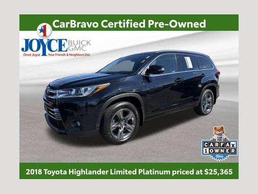 Midnight Black Metallic 2018 Toyota Highlander Limited Platinum