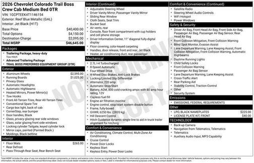 2026 Chevrolet Colorado Trail Boss