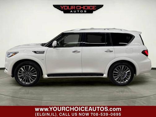 Moonstone White 2019 INFINITI QX80 Luxe