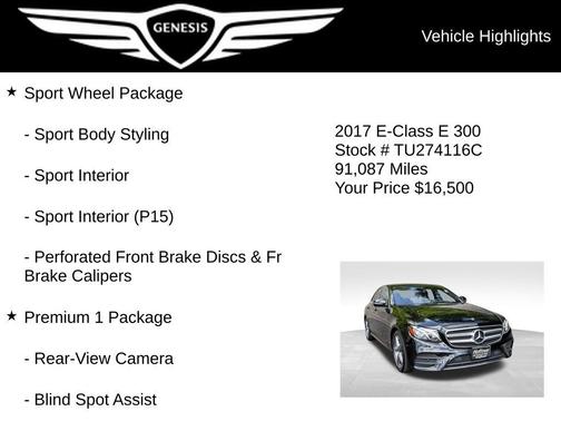 Black 2017 Mercedes-Benz E-Class E 300