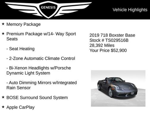 Agate Gray Metallic 2019 Porsche 718 Boxster Base