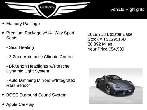 Agate Gray Metallic 2019 Porsche 718 Boxster Base