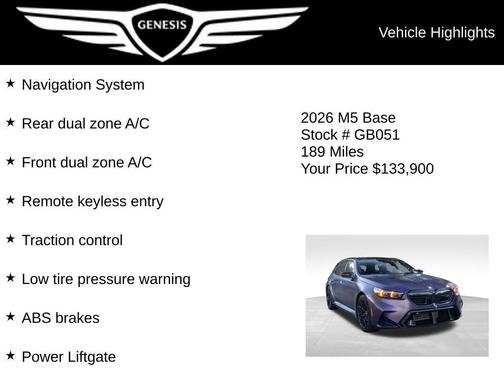 Purple Metallic 2026 BMW M5 Base