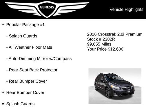 Dark Gray Metallic 2016 Subaru Crosstrek 2.0i Premium