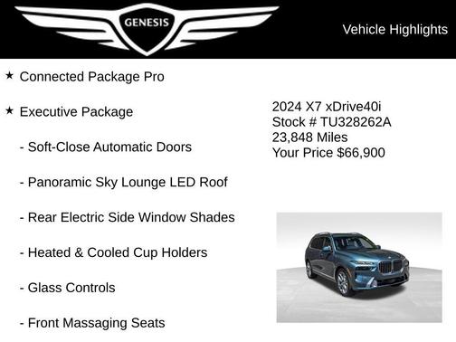 Blue Ridge Mountain Metallic 2024 BMW X7 xDrive40i