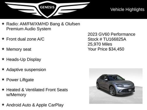 Savile Silver 2023 Genesis GV60 Performance