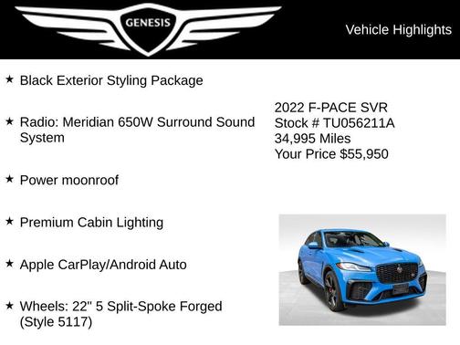 Ultra Blue 2022 Jaguar F-PACE SVR