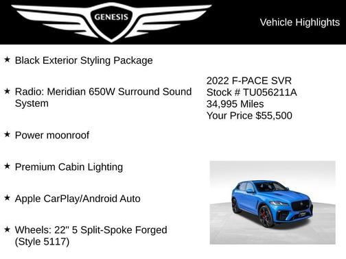Ultra Blue 2022 Jaguar F-PACE SVR