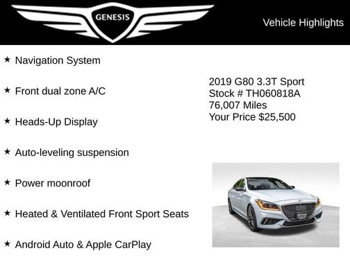 Siberian Ice 2019 Genesis G80 3.3T Sport