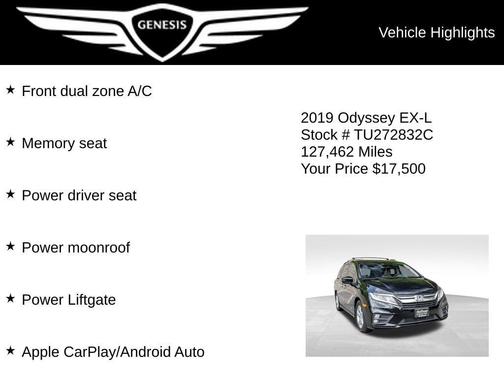 Crystal Black Pearl 2019 Honda Odyssey EX-L