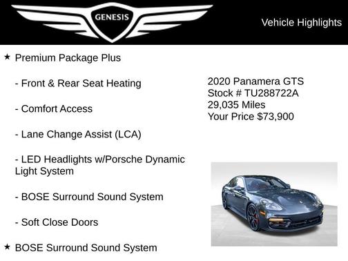 Volcano Grey Metallic 2020 Porsche Panamera GTS