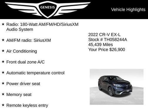 Crystal Black Pearl 2022 Honda CR-V EX-L