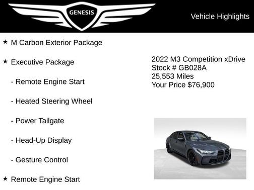 Individual Dravit Gray Metallic 2022 BMW M3 Competition xDrive