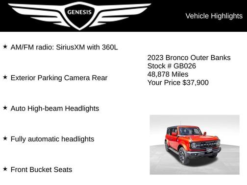 Hot Pepper Red Metallic Tinted Clearcoat 2023 Ford Bronco Outer Banks