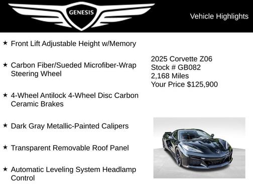 Black 2025 Chevrolet Corvette Z06