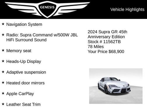 Absolute Zero 2024 Toyota Supra 45th Anniversary Edition