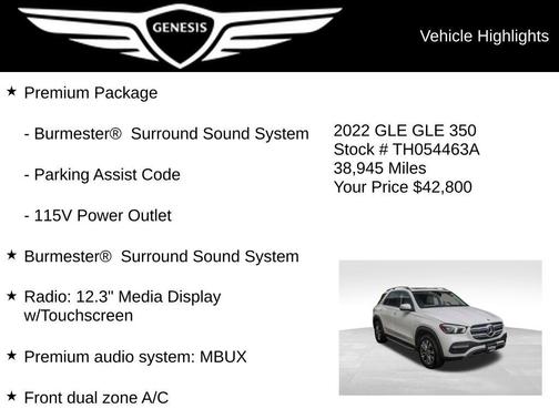 Polar White 2022 Mercedes-Benz GLE 350 Base 4MATIC