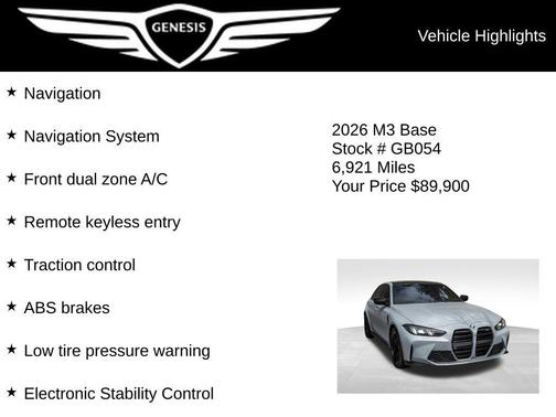Gray Metallic 2026 BMW M3 Base