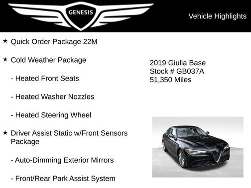 Alfa Black 2019 Alfa Romeo Giulia Base