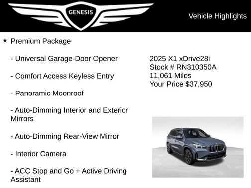 Storm Bay Metallic 2025 BMW X1 xDrive28i