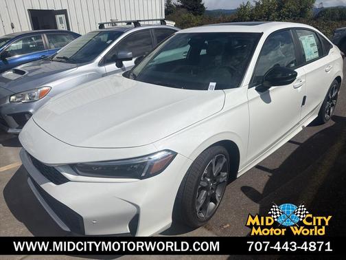 Platinum White Pearl 2026 Honda Civic Hybrid Sport Touring