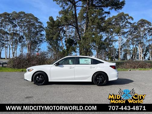 Platinum White Pearl 2026 Honda Civic Hybrid Sport