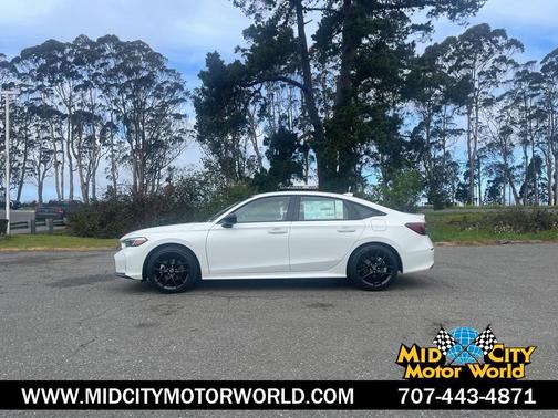 Platinum White Pearl 2026 Honda Civic Hybrid Sport