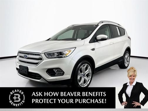White Platinum Metallic Tri-Coat 2019 Ford Escape Titanium