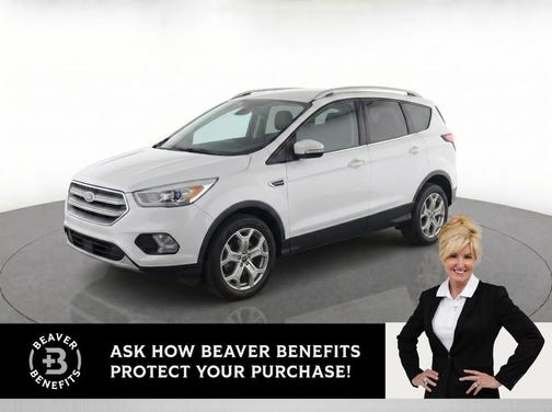 White Platinum Metallic Tri-Coat 2019 Ford Escape Titanium
