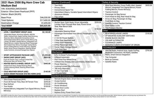2021 RAM 2500 Big Horn