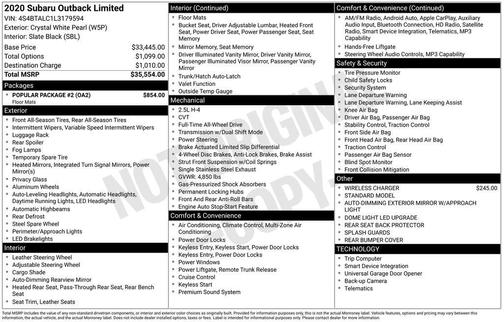 2020 Subaru Outback Limited