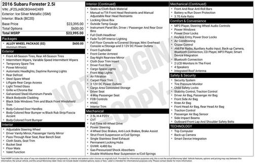 2016 Subaru Forester 2.5i