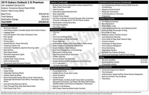 2019 Subaru Outback 2.5i Premium