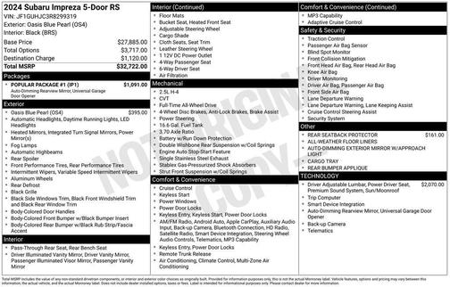 2024 Subaru Impreza RS