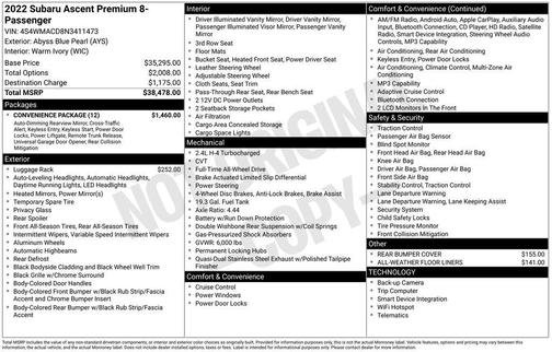 2022 Subaru Ascent Premium 8-Passenger