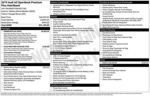 2019 Audi A5 Sportback Premium Plus
