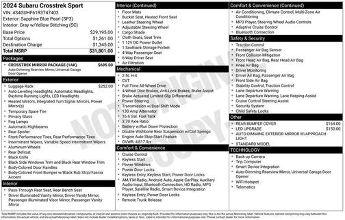 2024 Subaru Crosstrek Sport