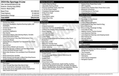 Gray 2024 Kia Sportage X-Line