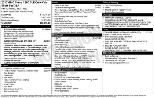 2017 GMC Sierra 1500 SLE